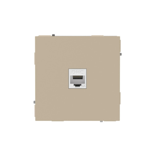 Компьютерная розетка/ Компьютерная розетка RJ-45 без шторки, кат.6А одинарная,KANT, ванильный марципан