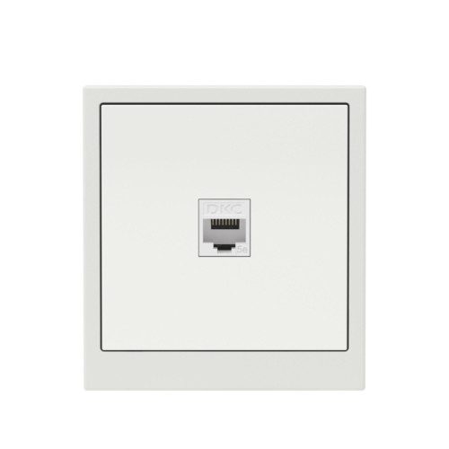 Компьютерная розетка/ Компьютерная розетка RJ-45 без шторки, кат.5е одинарная, KANT, белый песок