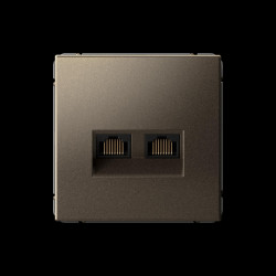 РОЗЕТКА двойная компьютерная/ ARTGALLERY РОЗЕТКА двойная компьютерная RJ45+RJ45, кат. 5е, механизм, МОККО