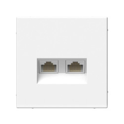 Розетка двойная компьютерная/ ARTGALLERY розетка двойная компьютерная RJ45+RJ45, кат.6А, механизм, белый