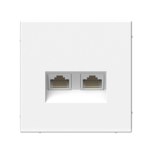 Розетка двойная компьютерная/ ARTGALLERY розетка двойная компьютерная RJ45+RJ45, кат.6А, механизм, белый
