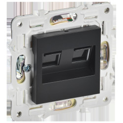 Розетка компьютерная двойная/ SKANDY Розетка компьютерная двойная RJ-45 кат.5E SK-K03Bl черный
