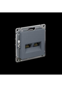 Розетка/ Розетка ATLASDESIGN двойная компьютерная RJ45+RJ45 категория 5E механизм грифель