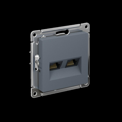 Розетка/ Розетка ATLASDESIGN двойная компьютерная RJ45+RJ45 категория 5E механизм грифель