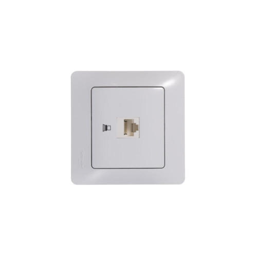 Розетка компьютерная/ GLOSSA розетка компьютерная RJ45 категория 5е в рамку белая Розетка компьютерная/ GLOSSA розетка компьютерная RJ45 категория 5е в рамку белая