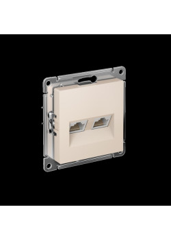 ATLASDESIGN РОЗЕТКА двойная компьютерная RJ45+RJ45, кат.5E, механизм, БЕЖЕВЫЙ