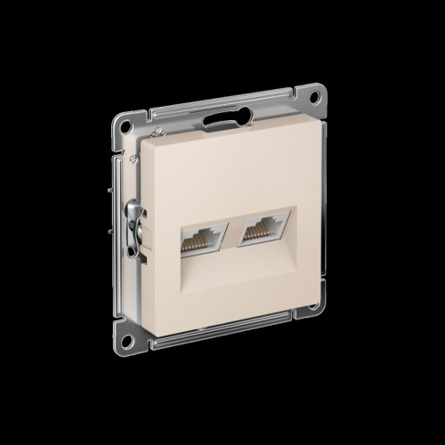 ATLASDESIGN РОЗЕТКА двойная компьютерная RJ45+RJ45, кат.5E, механизм, БЕЖЕВЫЙ
