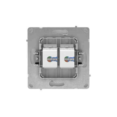 Компьютерная розетка/ Компьютерная розетка RJ-45 без шторки, кат.5е двойная, KANT, белая магнолия