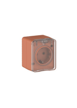 Розетка/ AtlasDesign PROFI IP54 О/У розетка с заземлением со шторками 16А 250В, терракотовый
