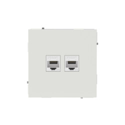 Компьютерная розетка/ Компьютерная розетка RJ-45 без шторки, кат.5е двойная, KANT, белый песок