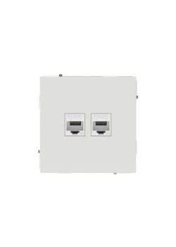 Компьютерная розетка/ Компьютерная розетка RJ-45 без шторки, кат.5е двойная, KANT, белый песок