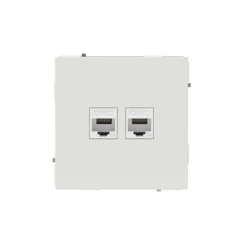 Компьютерная розетка/ Компьютерная розетка RJ-45 без шторки, кат.5е двойная, KANT, белый песок