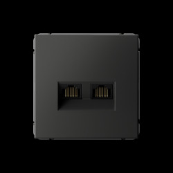 РОЗЕТКА двойная компьютерная/ ARTGALLERY розетка двойная компьютерная RJ45+RJ45, кат. 5е, механизм, базальт