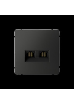 РОЗЕТКА двойная компьютерная/ ARTGALLERY розетка двойная компьютерная RJ45+RJ45, кат. 5е, механизм, базальт