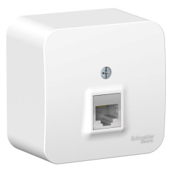 Розетка/ Розетка BLANCA наружная компьютерная RJ45, кат.5e, с изолирующей пластиной, белый
