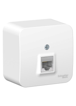Розетка/ Розетка BLANCA наружная компьютерная RJ45, кат.5e, с изолирующей пластиной, белый