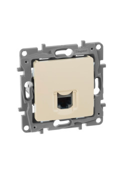 Розетка компьютерная/ Розетка компьютерная RJ-45 категория 5Е UTP слоновая кость ETIKA