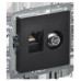 Розетка двойная/ BRITE Розетка двойная TV+RJ-45 кат.5E РТВ/РК12-БрЧ черный
