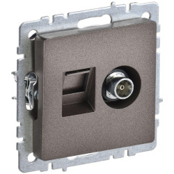 Розетка двойная/ BRITE Розетка двойная TV+RJ-45 кат.5E РТВ/РК12-БрТБ темная бронза
