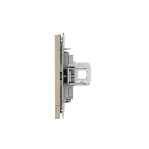 Компьютерная розетка/ Компьютерная розетка RJ-45 без шторки, кат.5е одинарная, KANT, ванильный марципан
