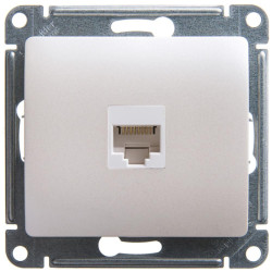 Розетка компьютерная/ GLOSSA розетка компьютерная RJ45 категория 5E перламутр в рамку