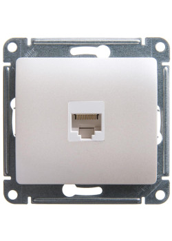 Розетка компьютерная/ GLOSSA розетка компьютерная RJ45 категория 5E перламутр в рамку