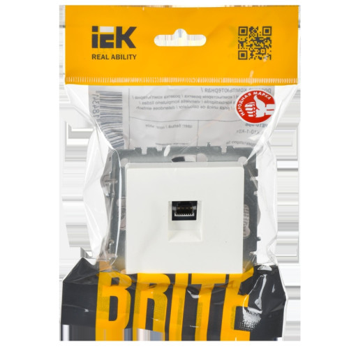 Розетка компьютерная/ BRITE Розетка компьютерная RJ-45 кат.5E РК10-БрБ белый