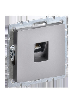Розетка компьютерная/ BRITE Розетка компьютерная RJ-45 кат.5E РК10-БрС сталь