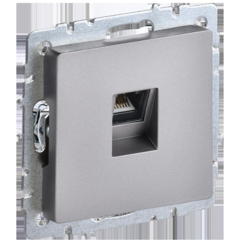 Розетка компьютерная/ BRITE Розетка компьютерная RJ-45 кат.5E РК10-БрС сталь