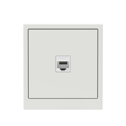 Компьютерная розетка/ Компьютерная розетка RJ-45 без шторки, кат.6А одинарная,KANT, белый песок