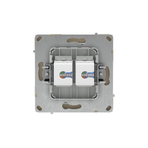 Компьютерная розетка/ Компьютерная розетка RJ-45 без шторки, кат.5е двойная, KANT, ванильный марципан
