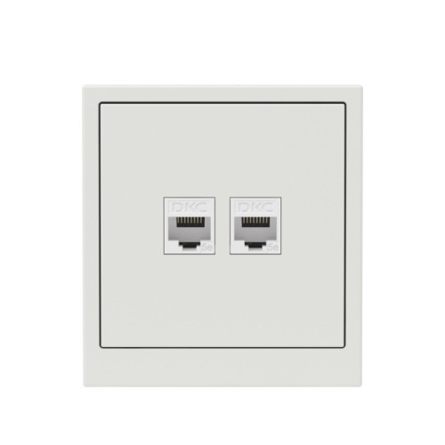 Компьютерная розетка/ Компьютерная розетка RJ-45 без шторки, кат.5е двойная, KANT, белый песок Компьютерная розетка/ Компьютерная розетка RJ-45 без шторки, кат.5е двойная, KANT, белый песок