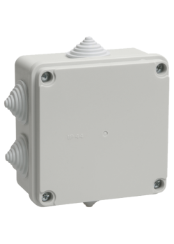 Коробка КМ41233 распаячная для о/п 100х100х50 мм IP44 (RAL7035, 6 гермовводов)