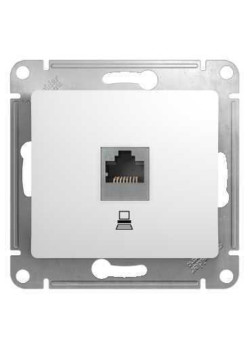 Розетка компьютерная/ GLOSSA розетка компьютерная RJ45 категория 5е в рамку белая