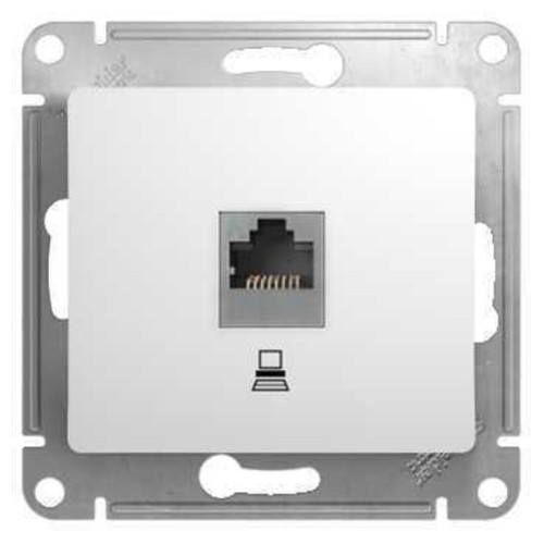 Розетка компьютерная/ GLOSSA розетка компьютерная RJ45 категория 5е в рамку белая