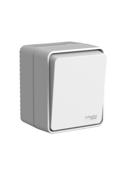 Выключатель/ AtlasDesign PROFI IP54 открытой установки 1-клавишный выключатель 10 АХ, серый