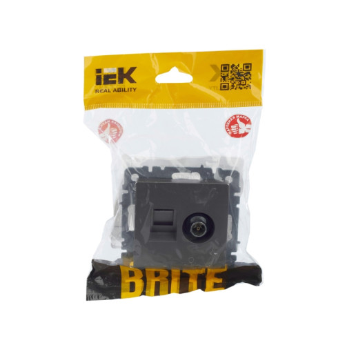 Розетка двойная/ BRITE Розетка двойная TV+RJ-45 кат.5E РТВ/РК12-БрС сталь