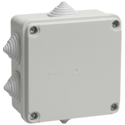Коробка КМ41234 распаячная для о/п 100х100х50 мм IP55 (RAL7035, 6 гермовводов)