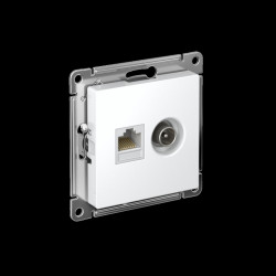 ATLASDESIGN РОЗЕТКА двойная ТВ + компьютерная RJ45, кат. 5Е, БЕЛЫЙ
