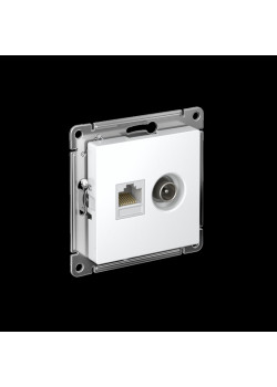 ATLASDESIGN РОЗЕТКА двойная ТВ + компьютерная RJ45, кат. 5Е, БЕЛЫЙ