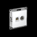 ATLASDESIGN РОЗЕТКА двойная ТВ + компьютерная RJ45, кат. 5Е, БЕЛЫЙ