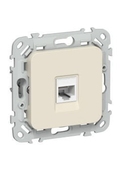 Розетка компьютерная/ FLITE Розетка компьютерная RJ-45 категория 5Е UTP РК5е-1-0-ФлСл сливочный