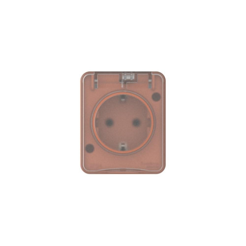 Розетка/ AtlasDesign PROFI IP54 О/У розетка с заземлением со шторками 16А 250В, терракотовый