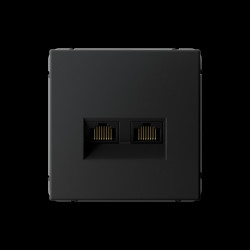 ARTGALLERY РОЗЕТКА двойная компьютерная RJ45+RJ45, кат. 5е, механизм, КАРБОН
