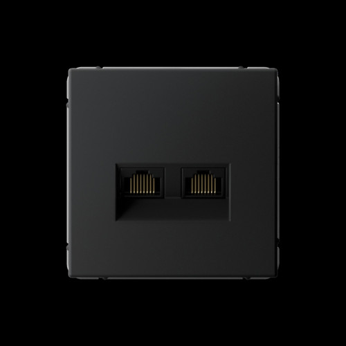 ARTGALLERY РОЗЕТКА двойная компьютерная RJ45+RJ45, кат. 5е, механизм, КАРБОН
