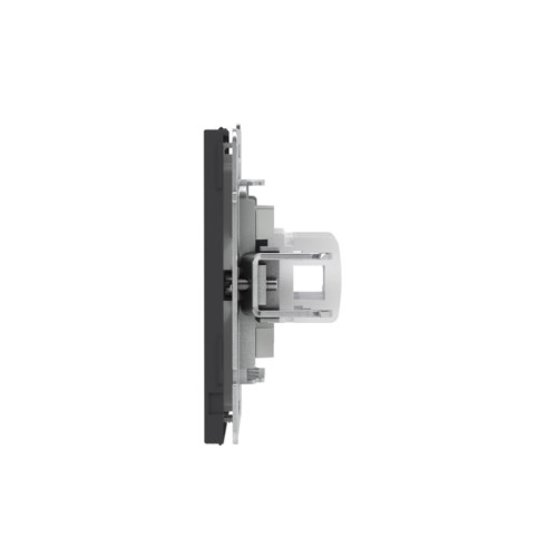 Компьютерная розетка/ Компьютерная розетка RJ-45 без шторки, кат.5е двойная, KANT, черный уголь