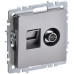 Розетка двойная/ BRITE Розетка двойная TV+RJ-45 кат.5E РТВ/РК12-БрС сталь