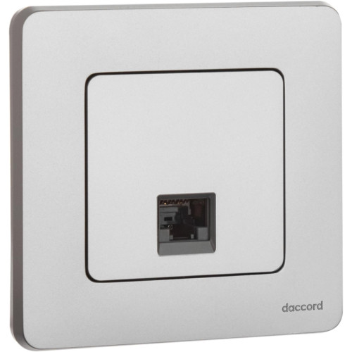 Розетка компьютерная/ Розетка компьютерная RJ-45 категория 6 UTP алюминий INSPIRIA