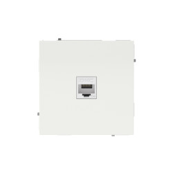 Компьютерная розетка/ Компьютерная розетка RJ-45 без шторки, кат.5е одинарная, KANT, белая магнолия
