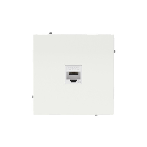 Компьютерная розетка/ Компьютерная розетка RJ-45 без шторки, кат.5е одинарная, KANT, белая магнолия
